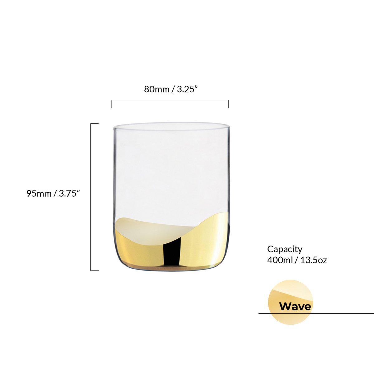 Set of 2 Wave Gold DOF Tumblers