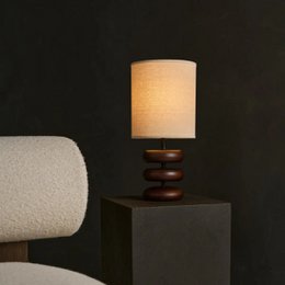 Lara Dark Brown Wooden Table Lamp