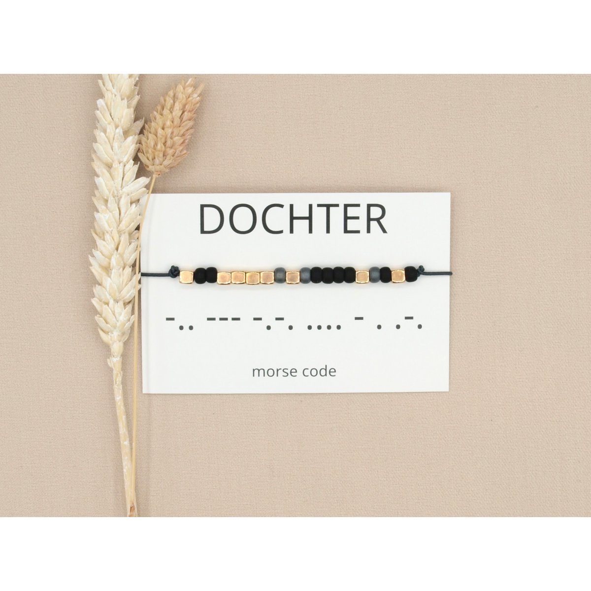 Morse code armband Dochter (zilver,rosé goud,goud)
