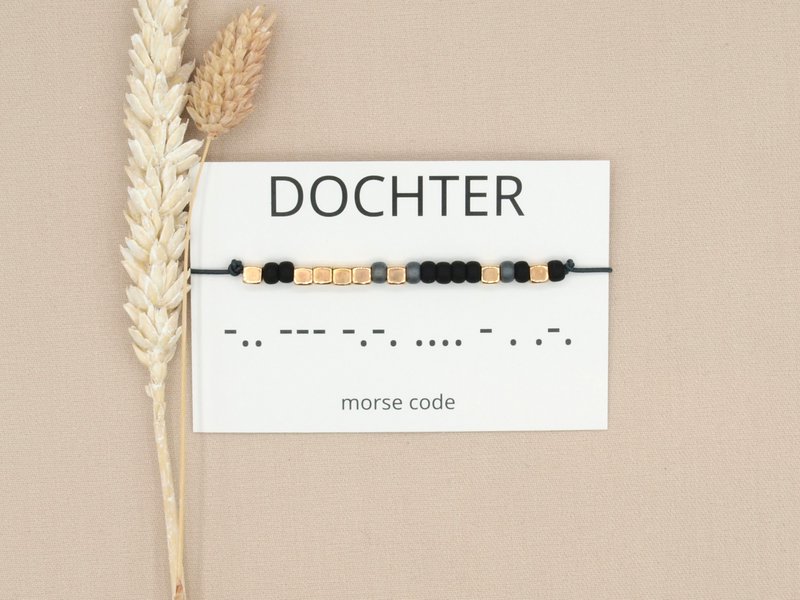 Morse code armband Dochter (zilver,rosé goud,goud)