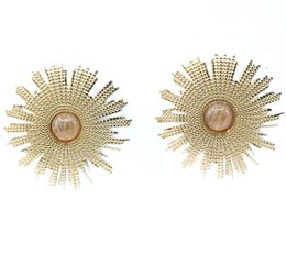 Boucles Oreilles Acier Clou d'Oreilles Soleil Gravé Cabochon