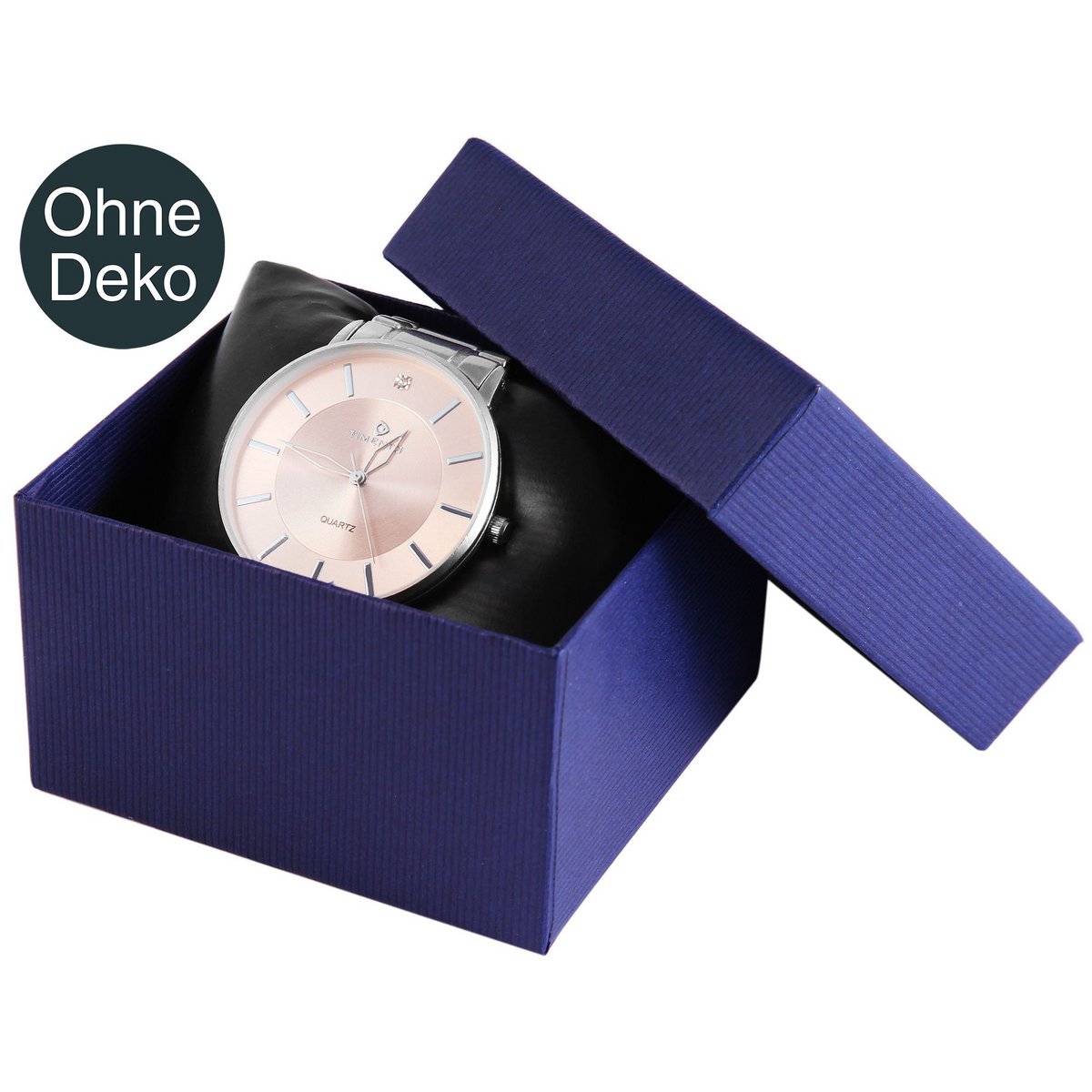 Uhrenbox, Pappe, 12 Stück, blau (8 cm x 8,5 cm x 5,5 cm)