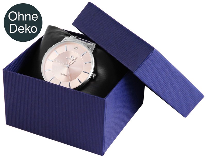 Uhrenbox, Pappe, 12 Stück, blau (8 cm x 8,5 cm x 5,5 cm)