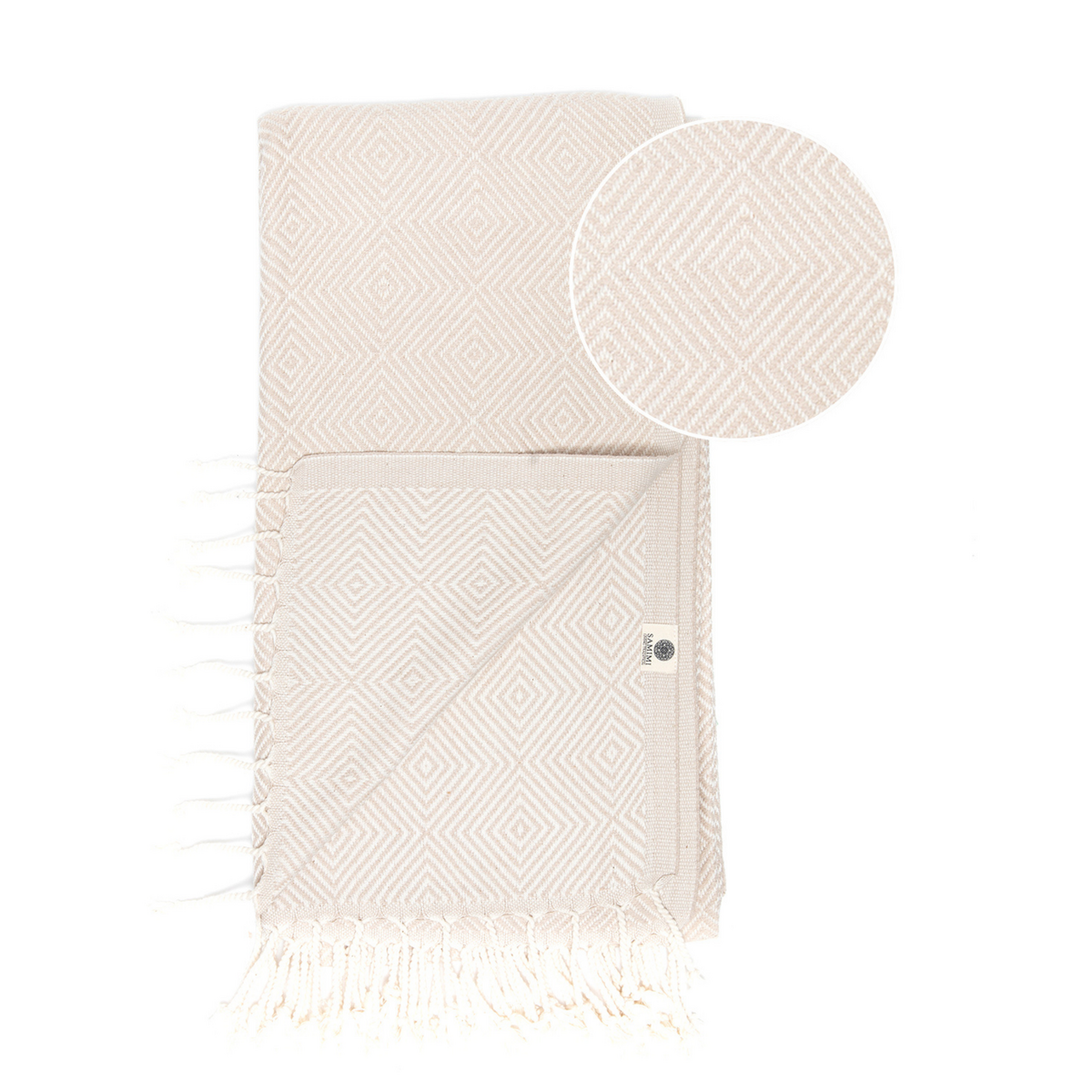 CRYSTAL Cotton Hammam Pool Towel – Compact – Beige - 180x100 cm