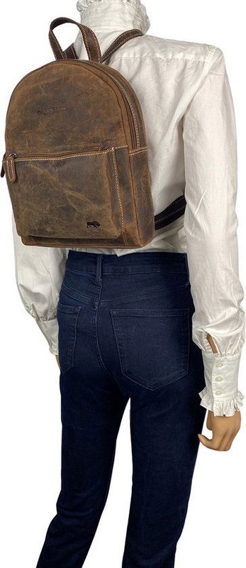 Kleiner Cognac Leder -Rucksack für Frauen - Arrigo Buffalo