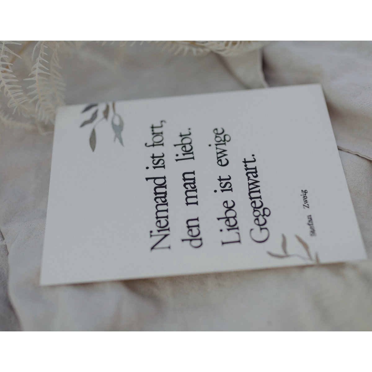 Stamped Postcard "Liebe ist ewige Gegenwart"