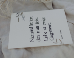 Stamped Postcard "Liebe ist ewige Gegenwart"