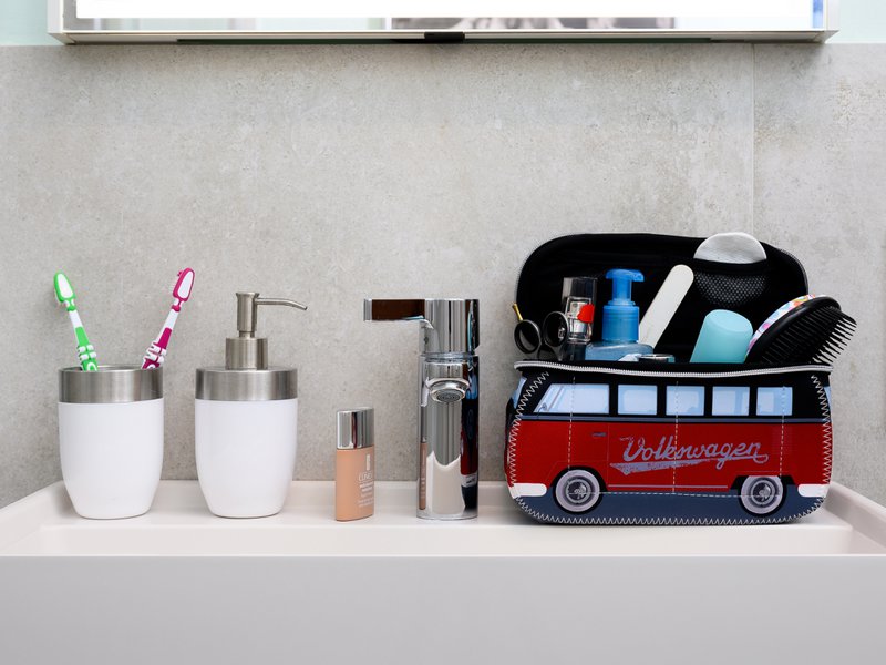 Volkswagen VW T1 Bus 3D Neoprene Universal Bag - Small - /Red & Black