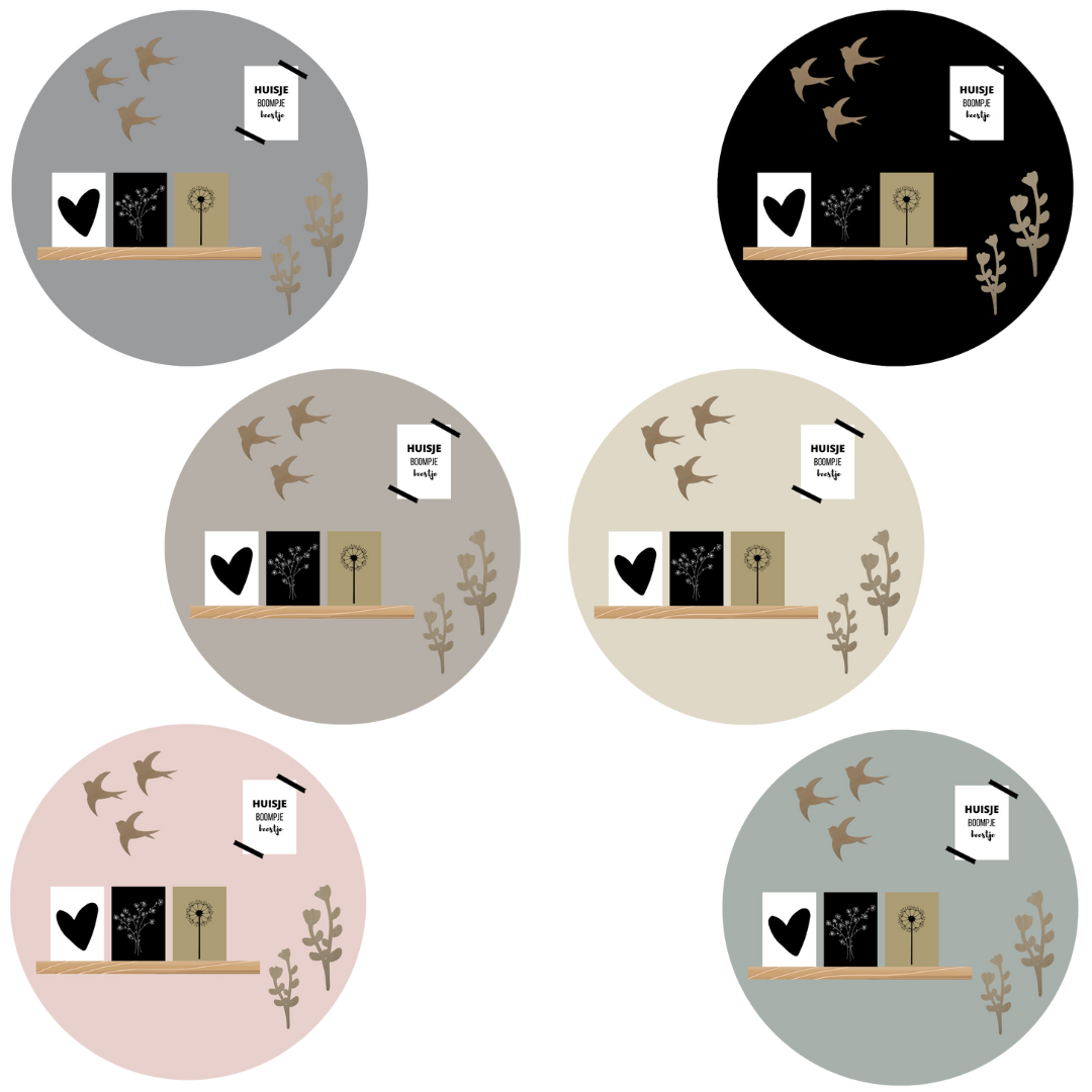 Memobord grijs rond 50cm