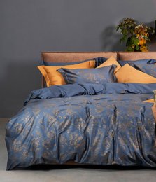 Satin-Bettwäsche-Set Rose Line Silver Blue/Chess IQ Silver Blue
