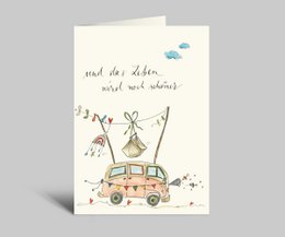 Birth card | And life becomes even more beautiful | Bulli card for the birth + envelope | New version
