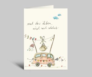 Geboortekaart | En het leven wordt nog mooier | Bulli-kaart voor de geboorte + envelop | Nieuwe versie