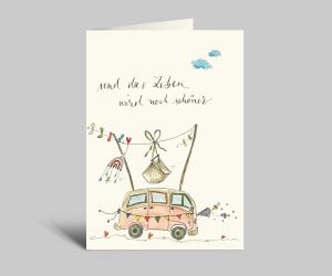 Geboortekaart | En het leven wordt nog mooier | Bulli-kaart voor de geboorte + envelop | Nieuwe versie