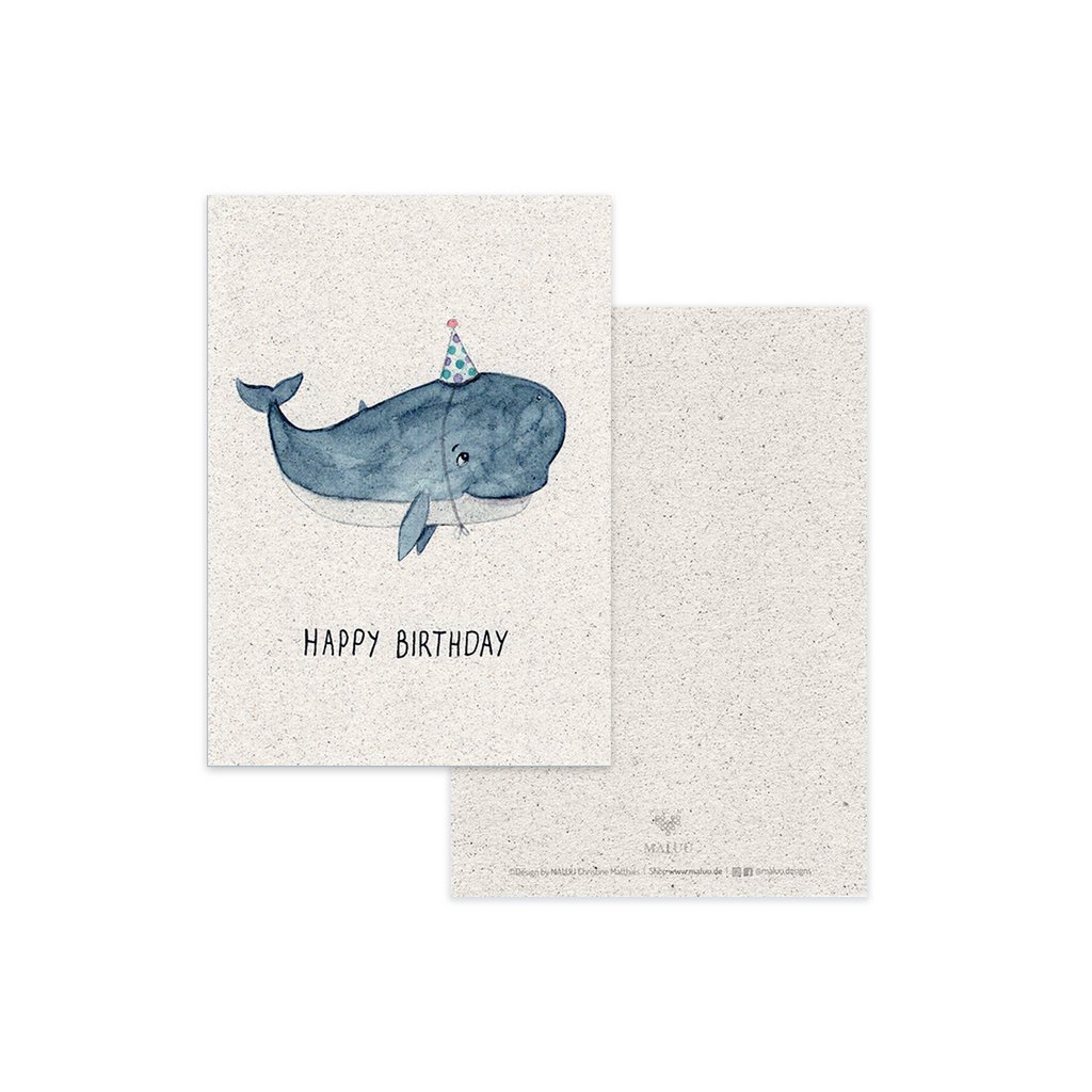 Postkarte Party Whale
