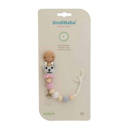 Crochet pacifier chain cat KITTY in pink