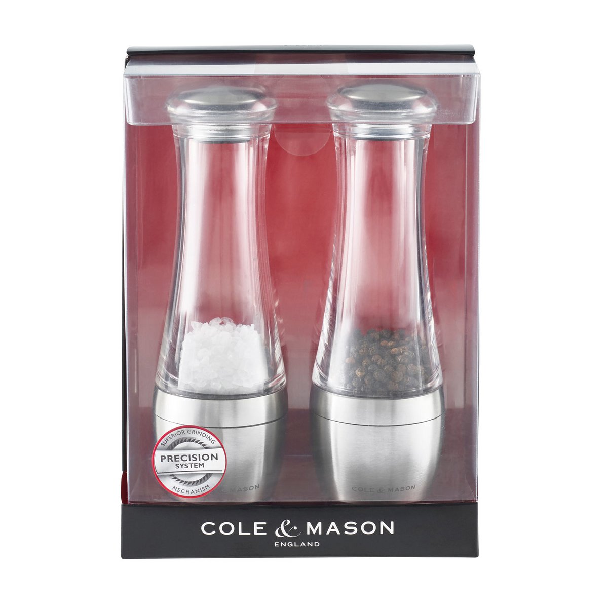 Precision+ Stemless Amesbury Pepper and Salt Mill Set 19cm
