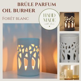 Quemador de perfume – White Forest – Candelabro de aromaterapia – Fondant, ceras perfumadas – Aromas ambientales – Idea de regalo