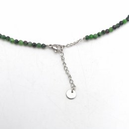 Collier perles facettées - Rubis / Zoïsite (3 mm)