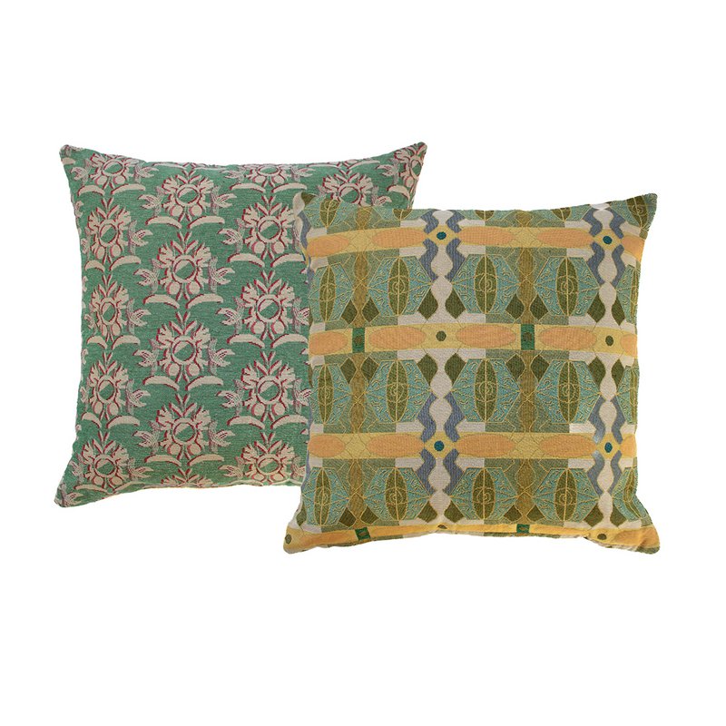 Coussin NIN-NIT Fleur Soleil | 100% coton tissé | décoratif avec nature ensoleillée et imprimé floral | vert| orange | rose | beige | jaune | bleu | multicolore | 50x50cm