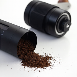 Kaffekværn manuelt med stepløs keramisk slibning - kompakt håndkaffekværn (sort)