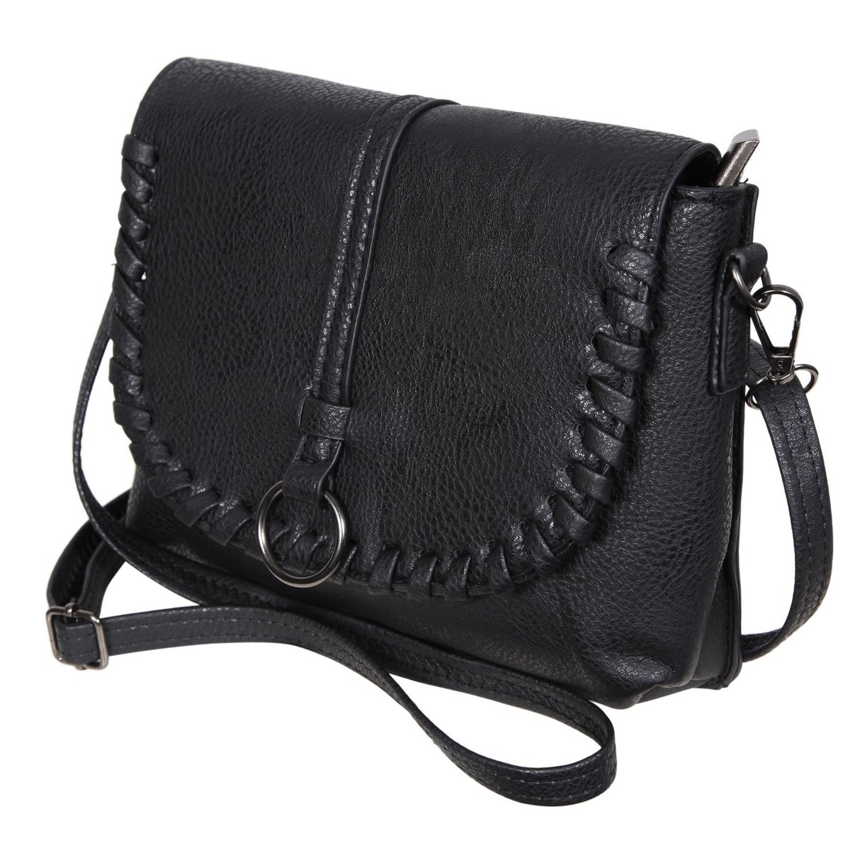 Sac à main pour femme en simili cuir, noir