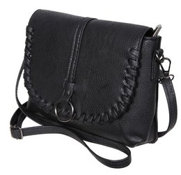 Damen Handtasche aus Lederimitation, schwarz
