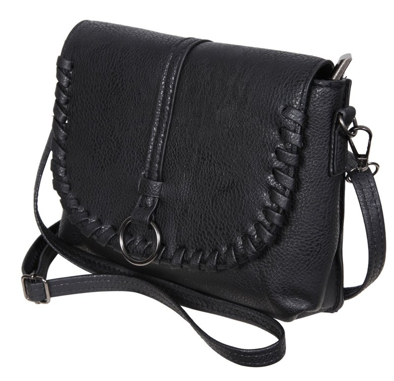 Damen Handtasche aus Lederimitation, schwarz