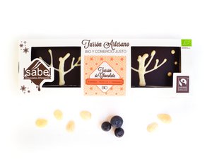 BIO Ambachtelijke Nougat - Witte chocolade met amandel, bosbessen en vanille