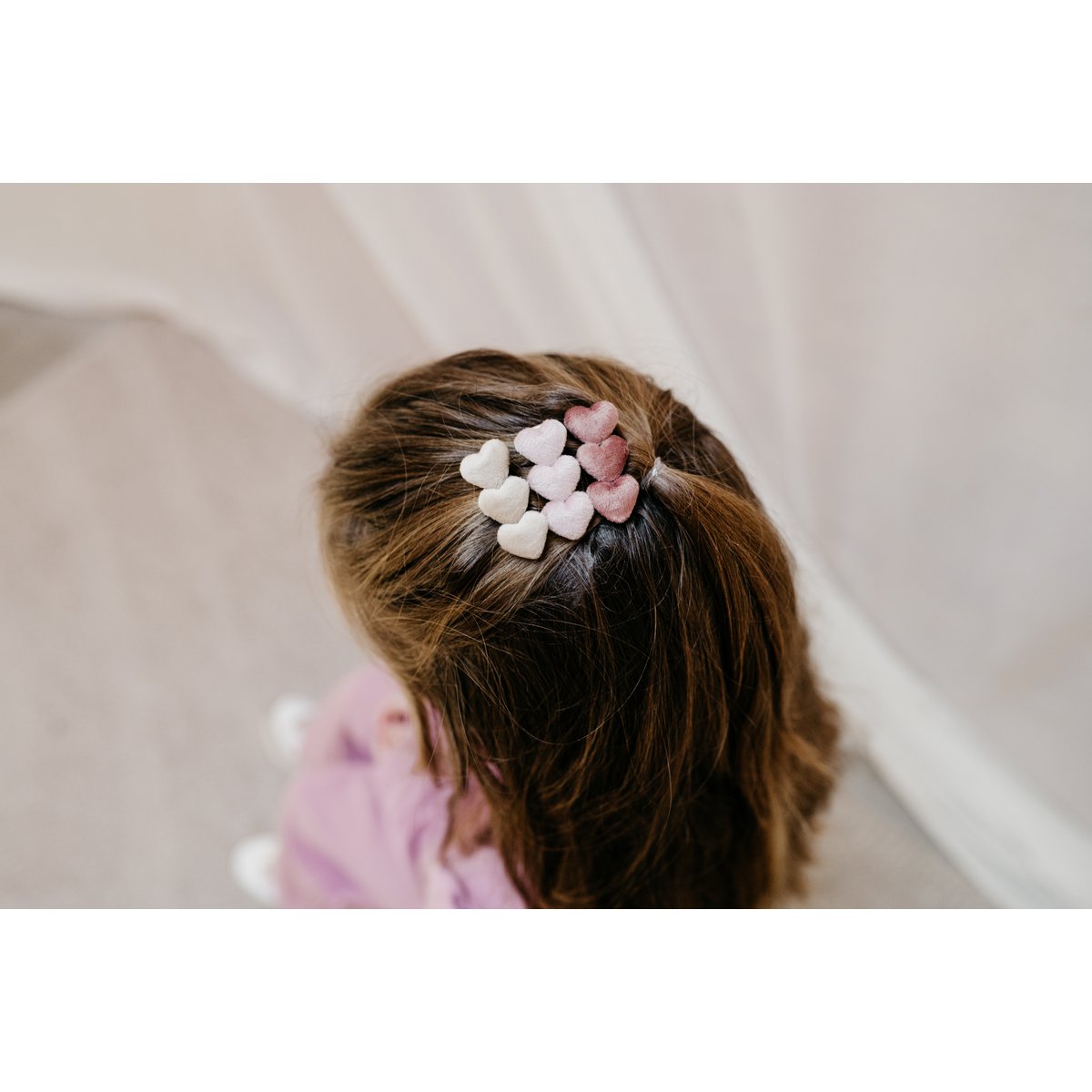 Setje haarspeldjes hartjes - licht roze