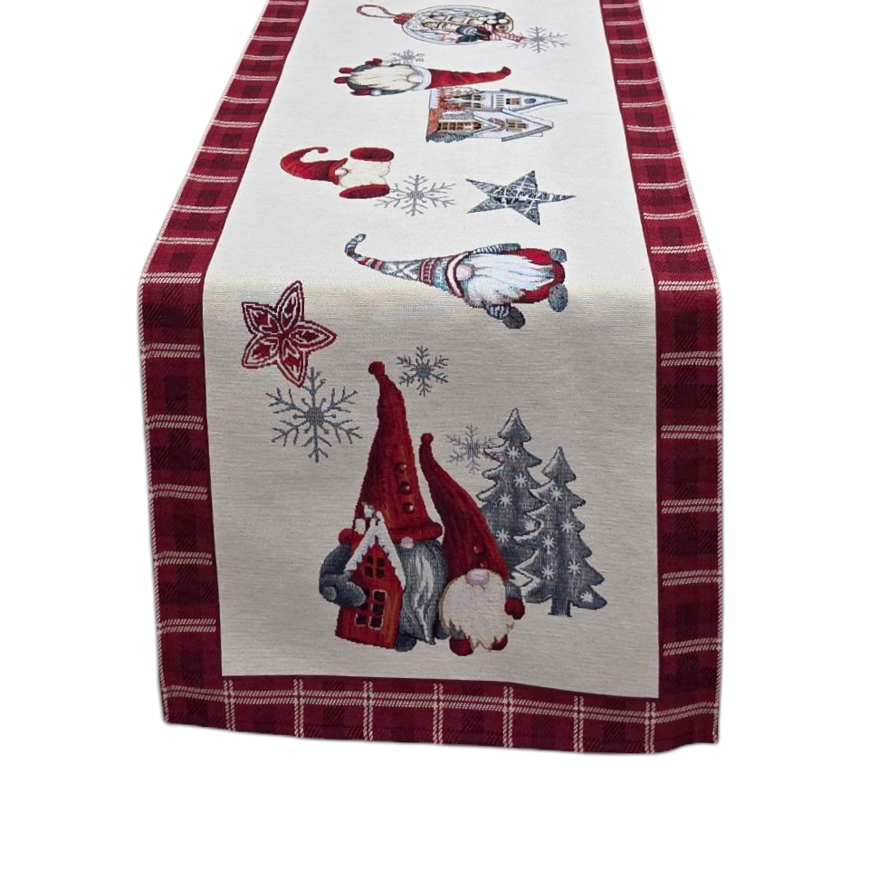 Scottish Gnome Christmas Runner Lurex in Gobelin