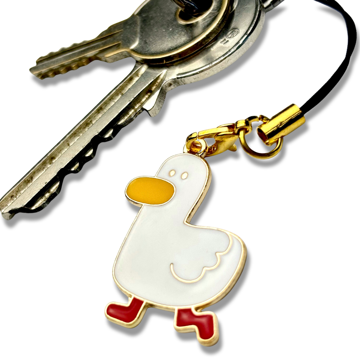 Schlüsselanhänger aus Metall mit Ente