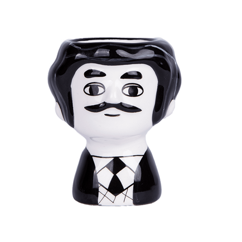 Kitsch Kitchen set egg cup Carlos & Marisol black/white