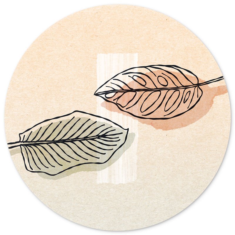 Círculo de pared Nature vertical Japandi - pintura redonda - círculo de pared