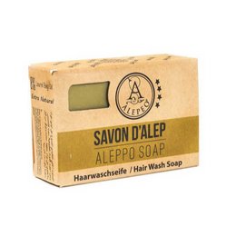 Aleppo shampoo bar made with olive oil and laurel oil, natural and handmade soap for hair and body.
