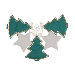 Guirlande en coton et lin « Sapin de Noël vert »