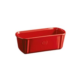 A small, rectangular red ceramic cake mold measuring 235x105mm, suitable for baking cakes and other baked goods.