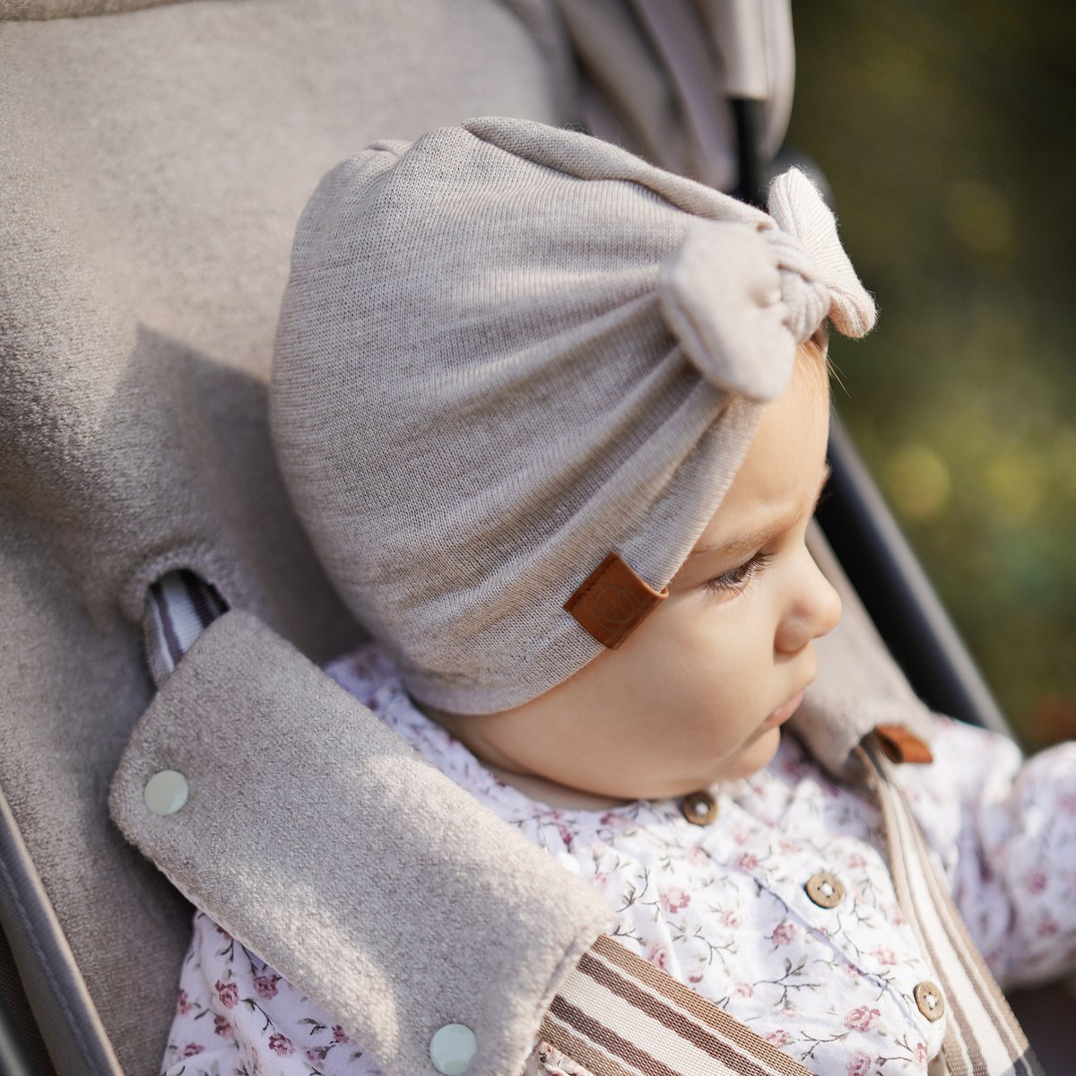 Merino baby turban - beige