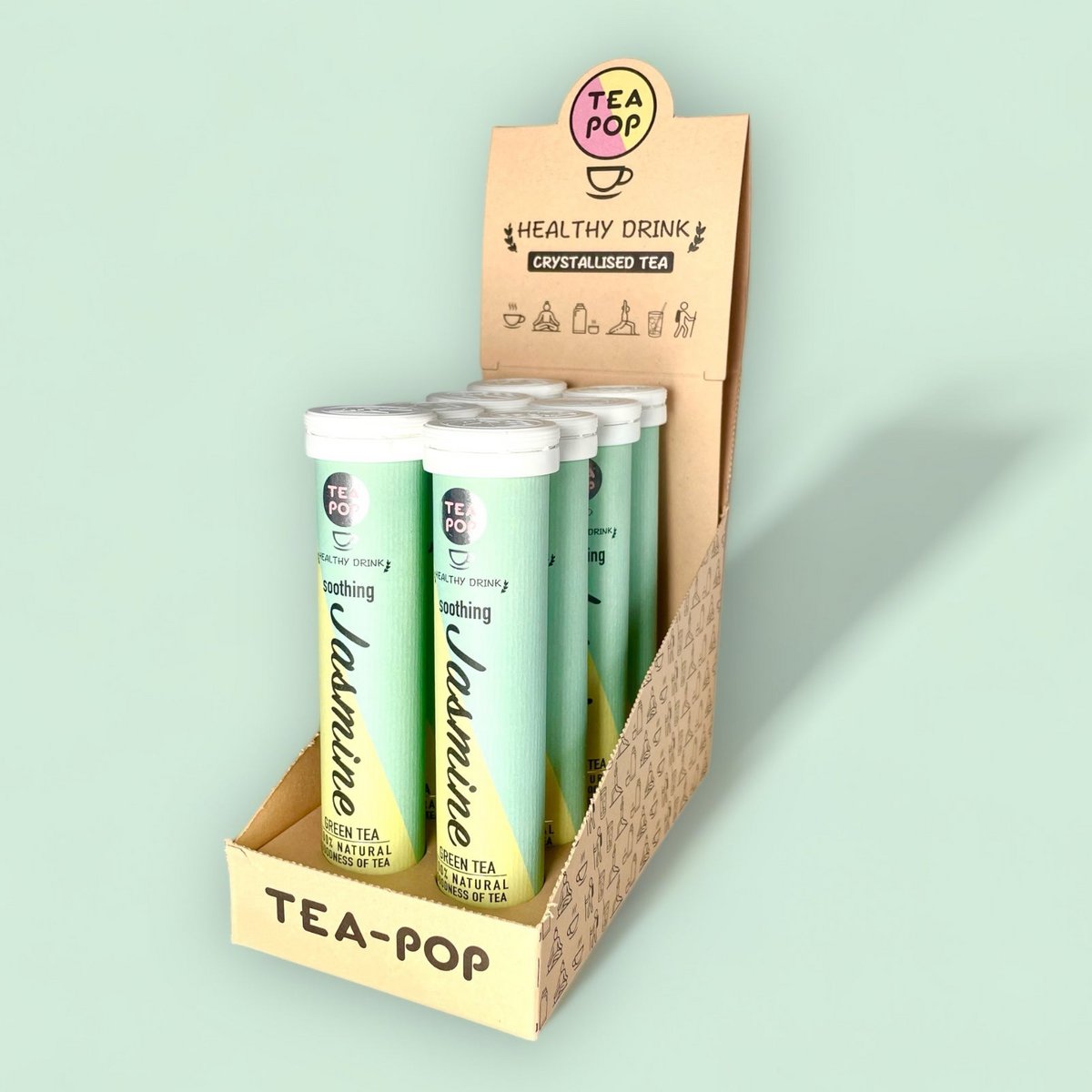 Jasmine Green Tea-Pop, schnell gebrühter Gourmet-Tee (8-Tuben-Tablett)