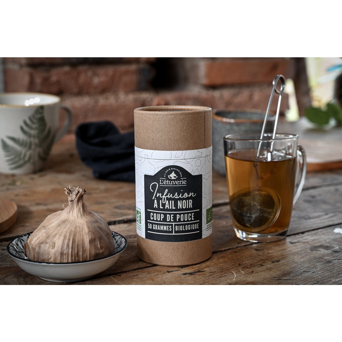 Organic black garlic infusion "coup de pouce"
