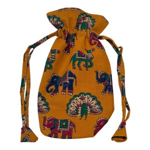 Kalamkari Weinflaschentasche/Geschenktasche C