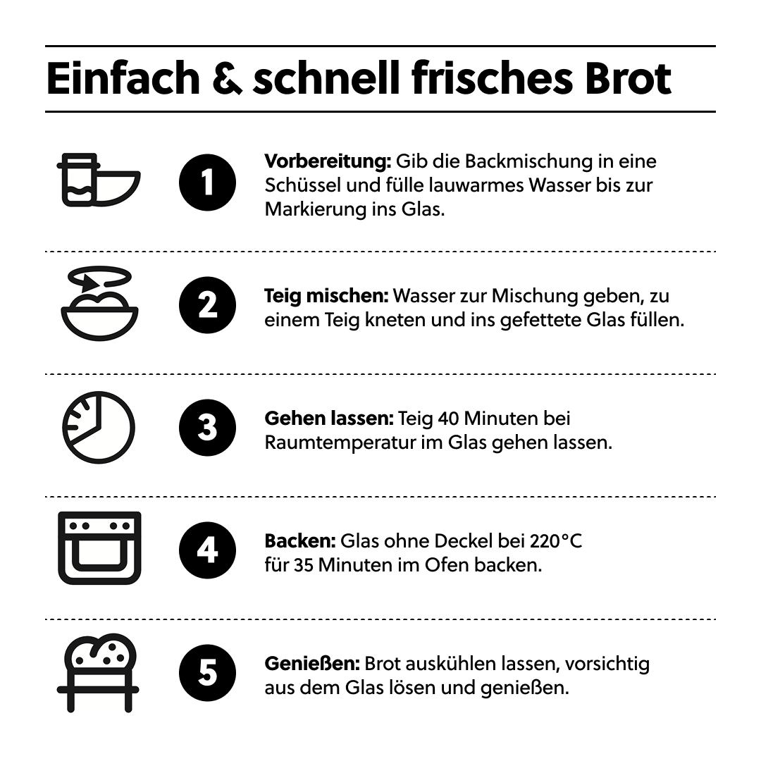 Nachfüller für Brotbackmischung im Glas "Lieblingsknifte" (600 g)