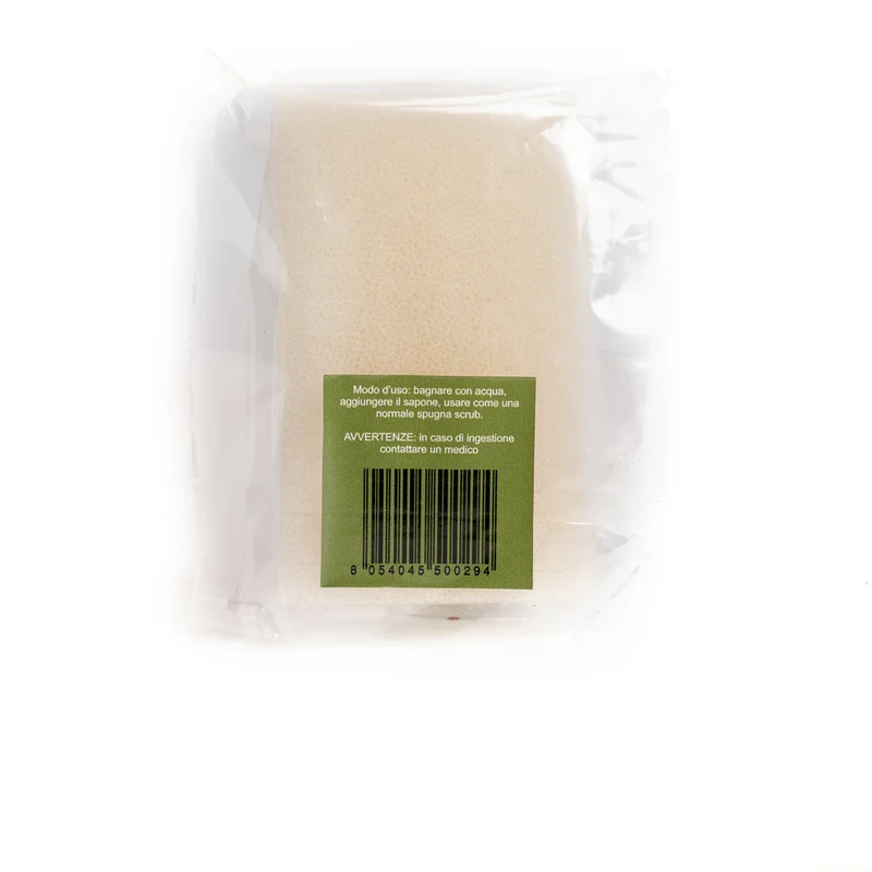 Organic loofah, a scrub sponge that doubles as a soap dish, made of 100% vegetable fibre