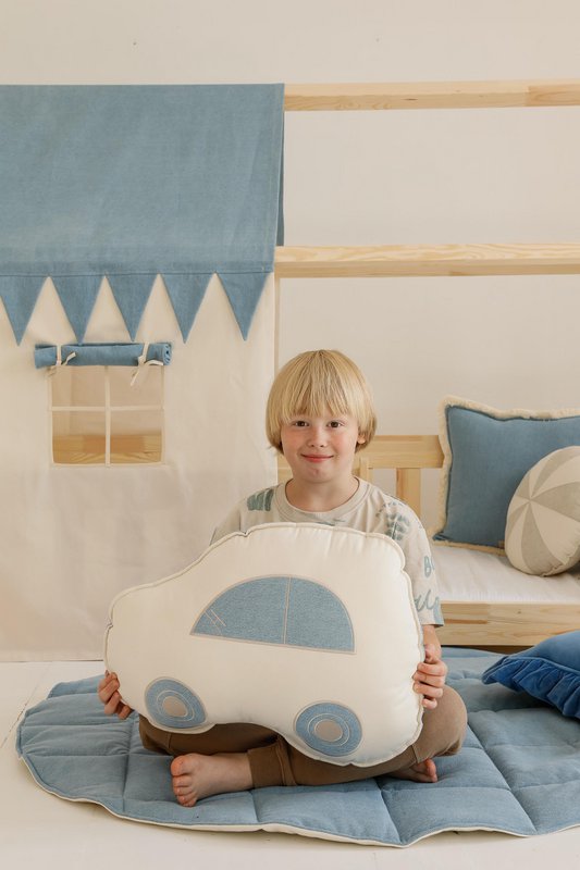 Dosel sobre cama en forma de casita "Jeans", casita para cuna, decoración para habitación de niño, casitas para bebé personalizadas baldaquín