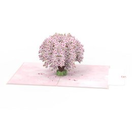 Kirsebærblomster træpop-up-kort