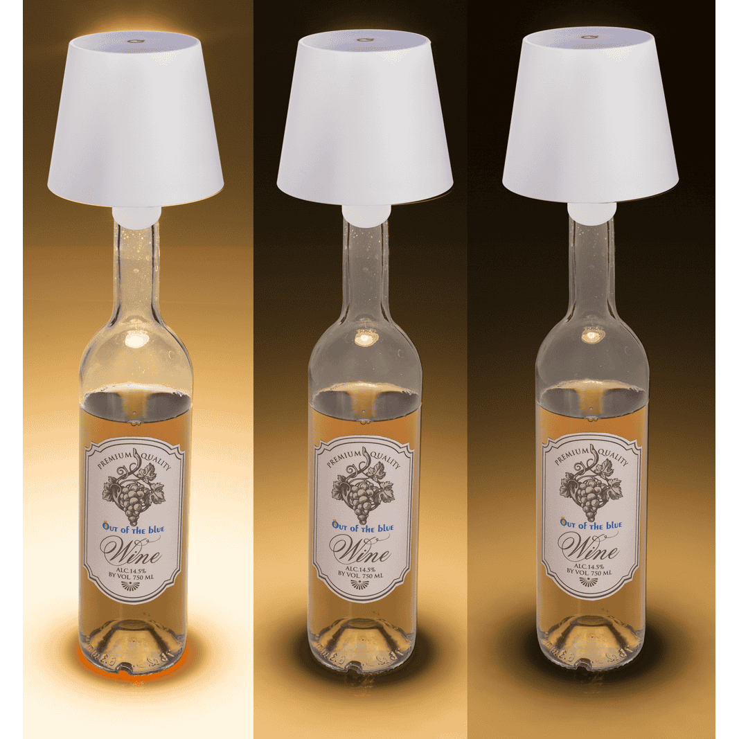 LED bottle lamp, white, 3 modes (on/off/dim.),