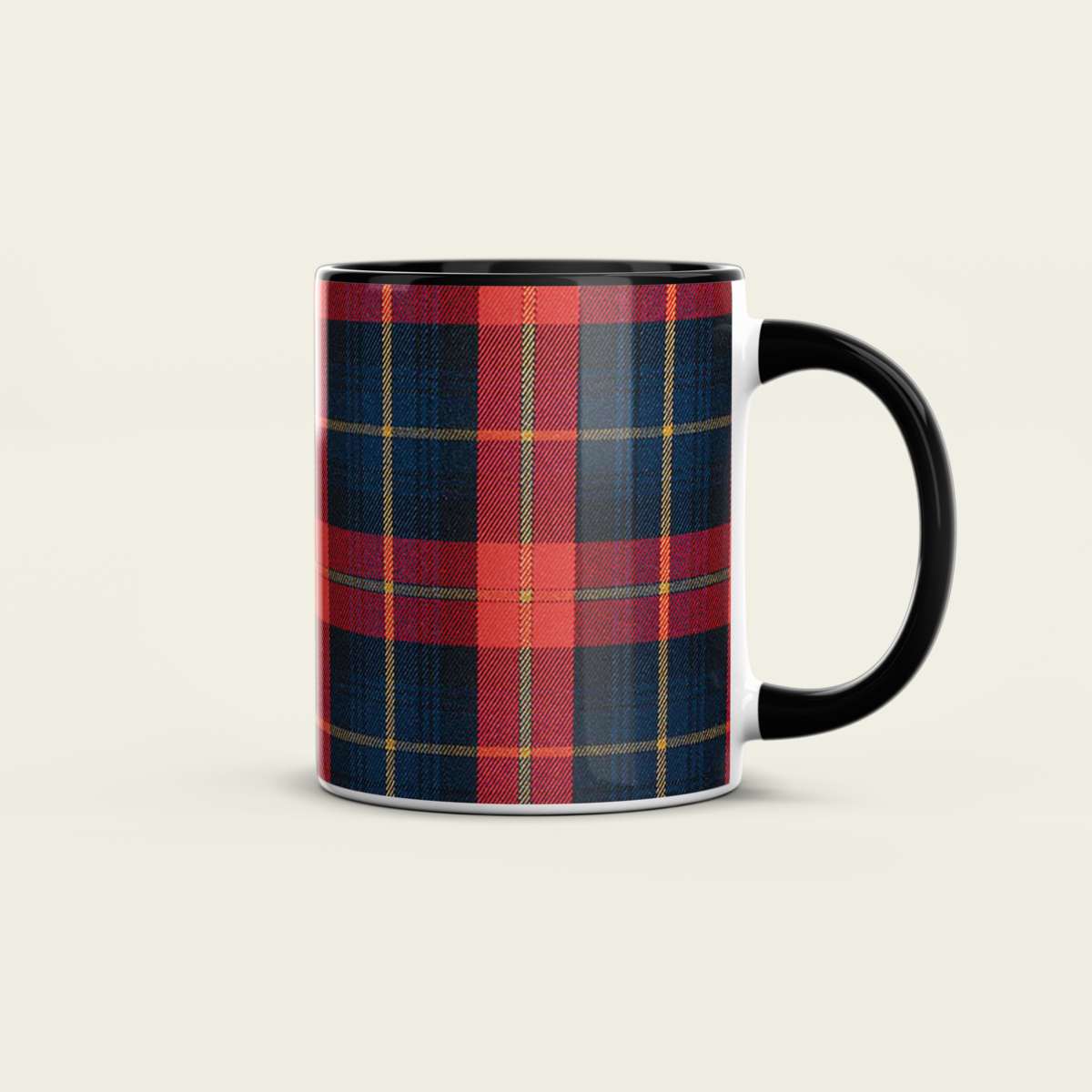 Tazza in ceramica tartan 325 ml - QUADRATI BLU SCURO/ROSSO