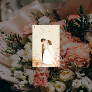 Gift ticket married bridal couple - Gift card Klein for marriage