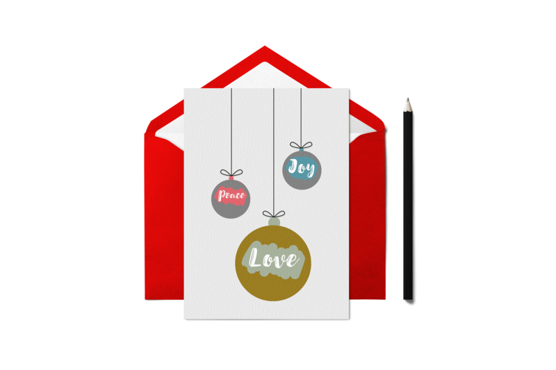 Peace Joy Love - julekugler