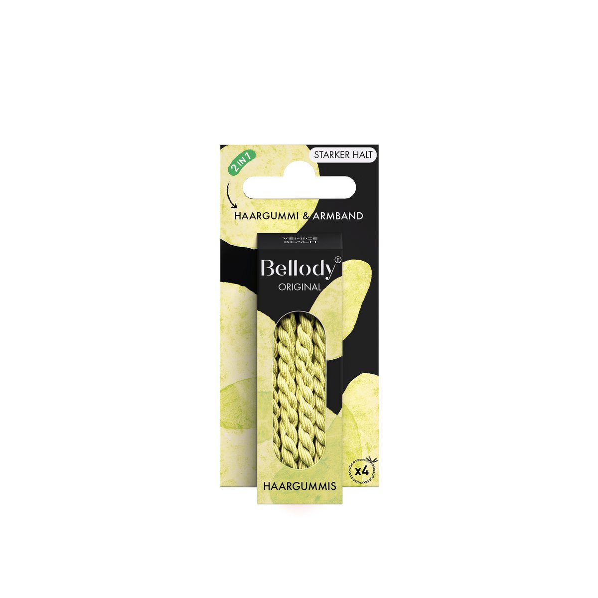 Haarelastiekjes Geel - Bellody®(4 st.) - Stijlvolle gevlochten haarelastiekjes