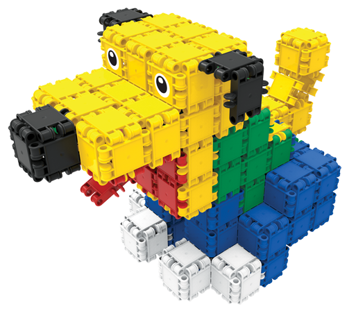 Clics building blocks– DURABLE TOYS made of RECYCLED PLASTIC (Made in Belgium)- building set 10 in 1